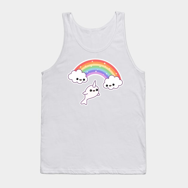 Flying Rainbow Narwhal Tank Top by sugarhai